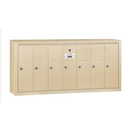 SALSBURY INDUSTRIES Salsbury Industries 3507SSU Vertical Mailbox - 7 Doors - Sandstone - Surface Mounted - USPS Access 3507SSU